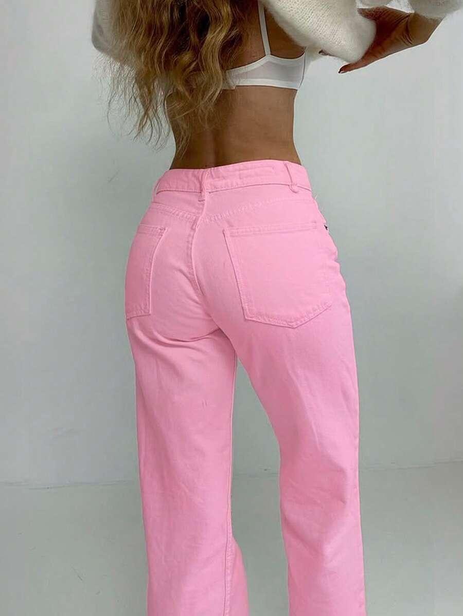 SHEIN RÓŻOWE SPODNIE JEANS S06__M