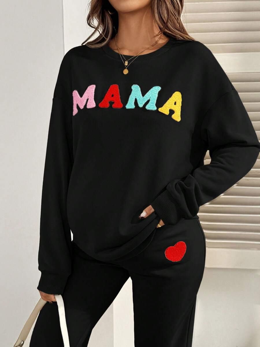 SHEIN BLUZA SPODNIE DRESOWY KOMPLET CIĄŻOWY S06__M