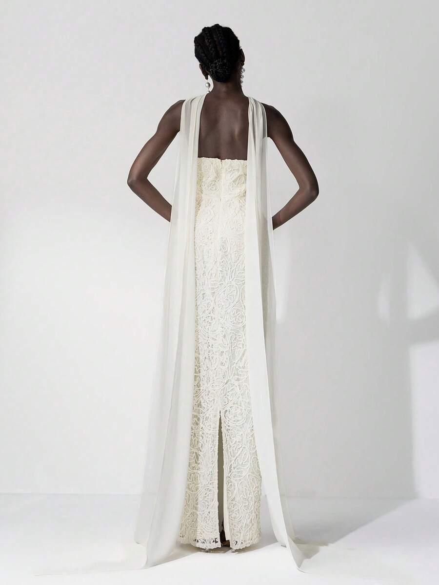SHEIN KREMOWA MAXI SUKIENKA S06__XS