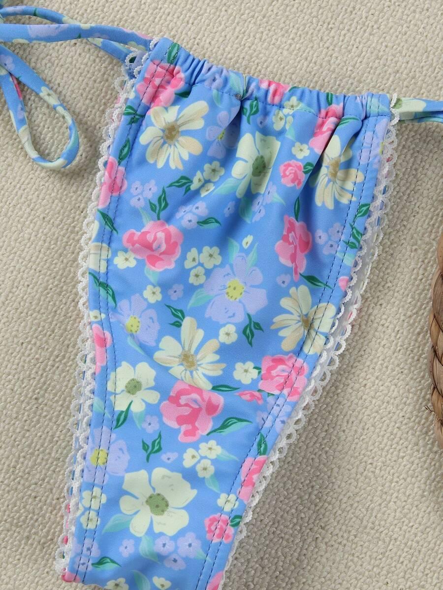 SHEIN DWUCZĘŚCIOWY STRÓJ KĄPIELOWY WZÓR KWIATY S09__S