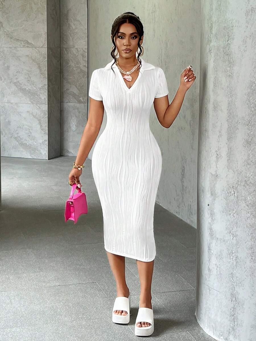 SHEIN BIAŁA MIDI SUKIENKA S06__M