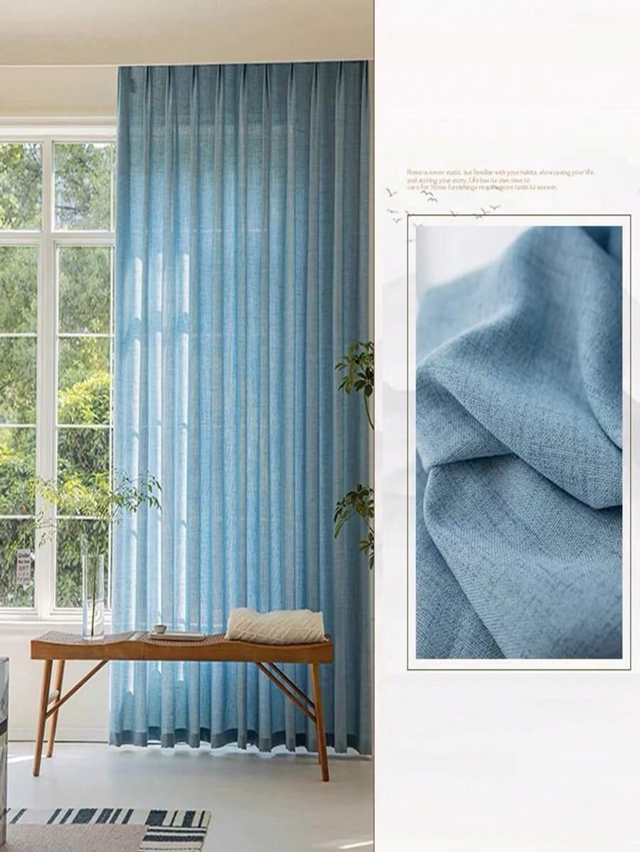 SHEIN NIEBIESKA ZASŁONA TEKSTURA S07__100X200