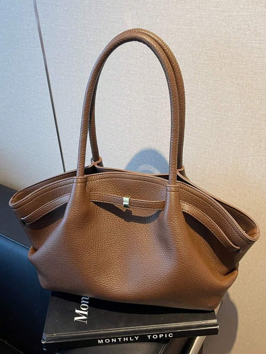 SHEIN BRĄZOWA TOREBKA IMITACJA SKÓRY S07__31X13X21CM