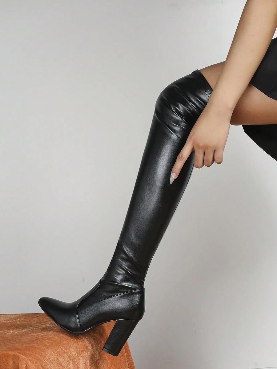 SHEIN CZARNE KOZAKI IMITACJA SKÓRY W01__39,5