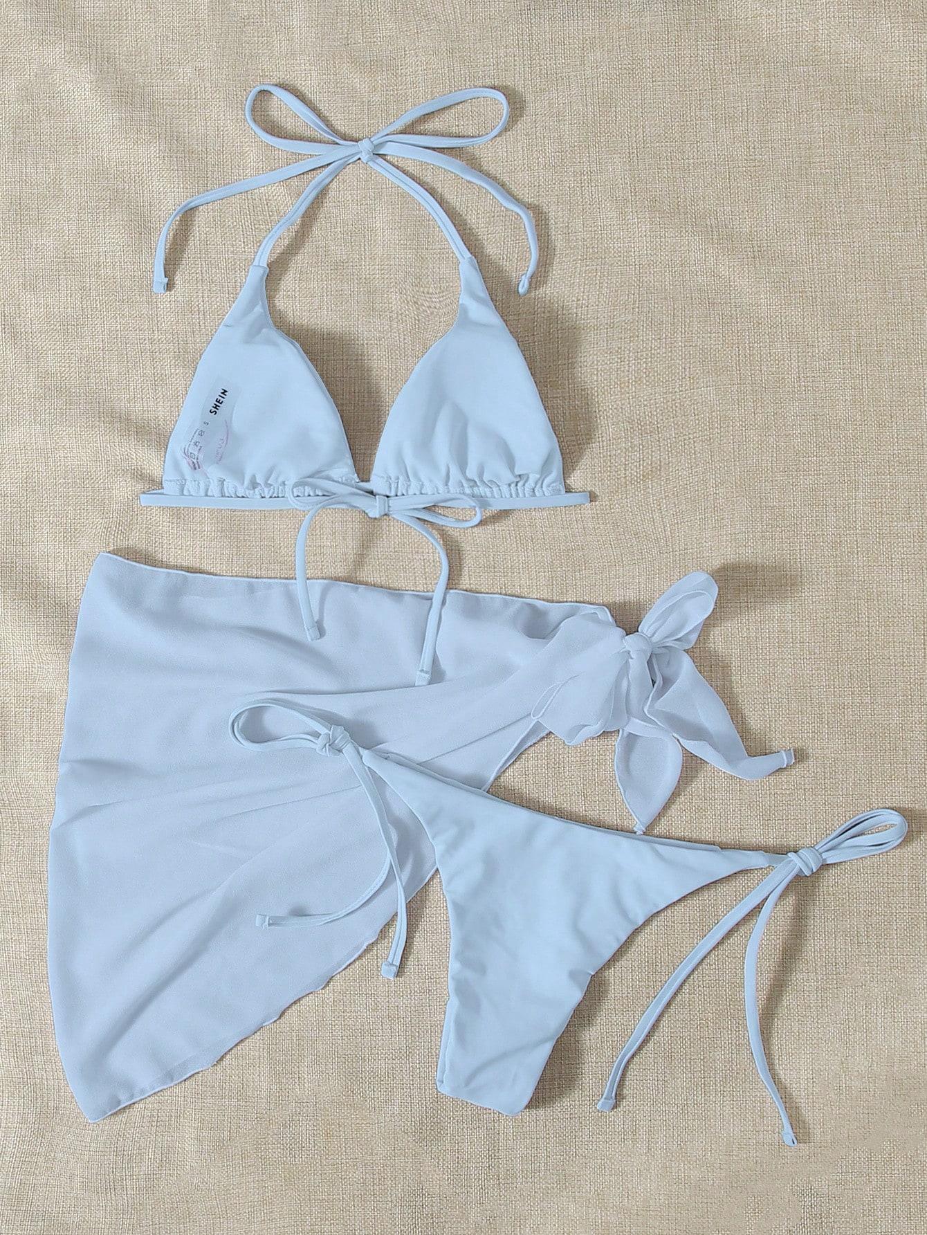 SHEIN DWUCZĘŚCIOWY STRÓJ KĄPIELOWY PAREO S09__M