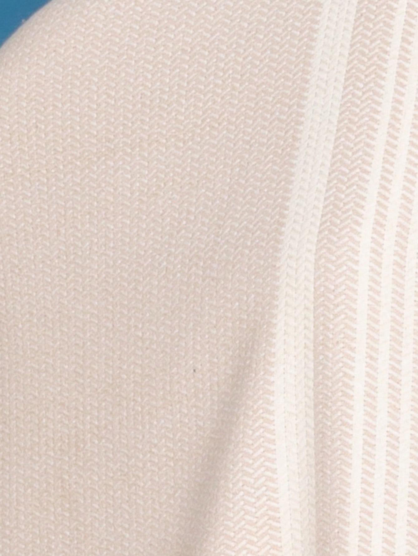 SHEIN BEŻOWY RĘCZNIK FRĘDZLE S07__90X180
