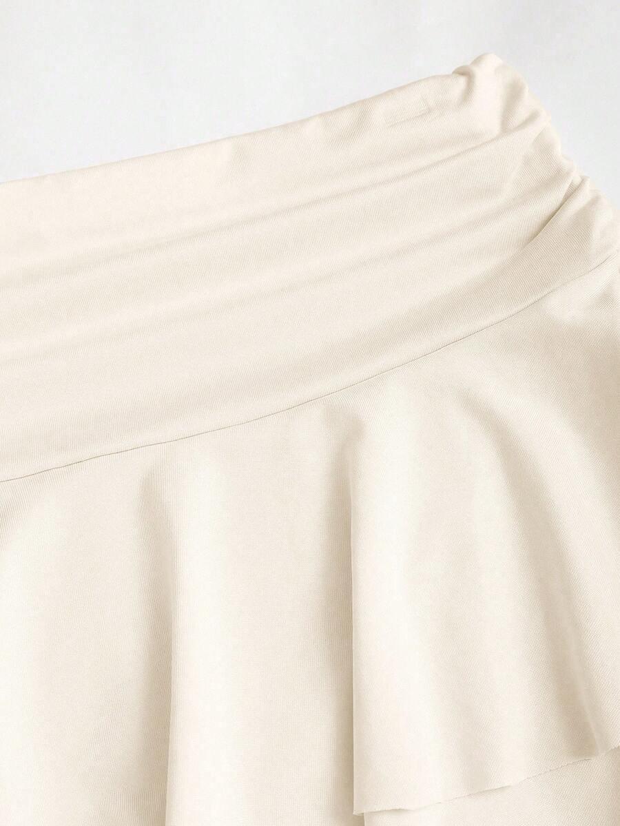 SHEIN KREMOWY KOMPLET TOP SPÓDNICZKA S06__S