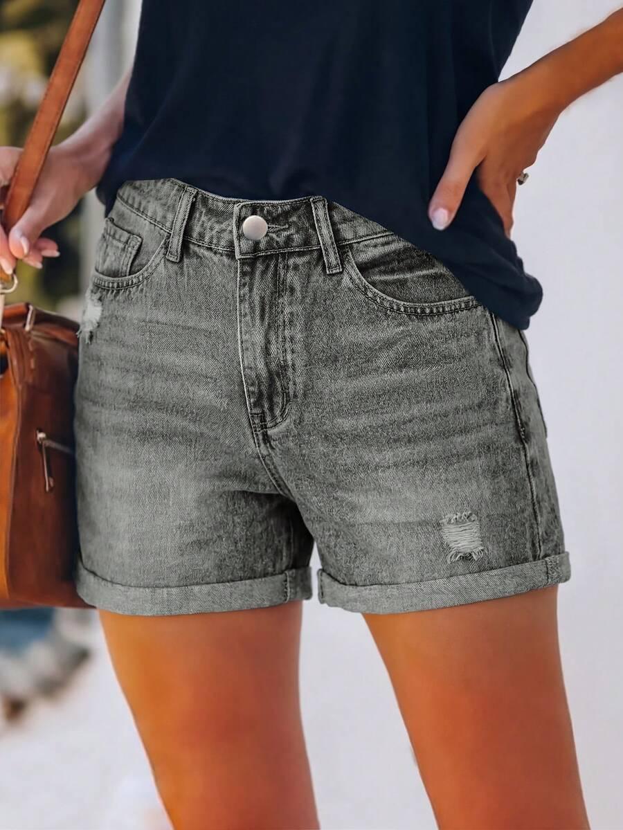 SHEIN SZARE SPODENKI JEANS S06__XL