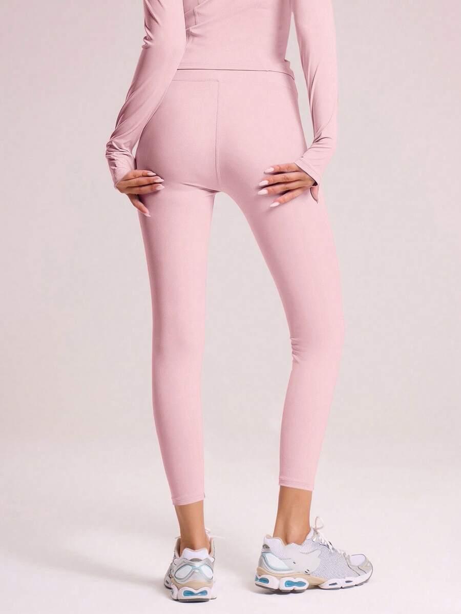 SHEIN RÓŻOWE LEGGINSY SPORTOWE S06__M