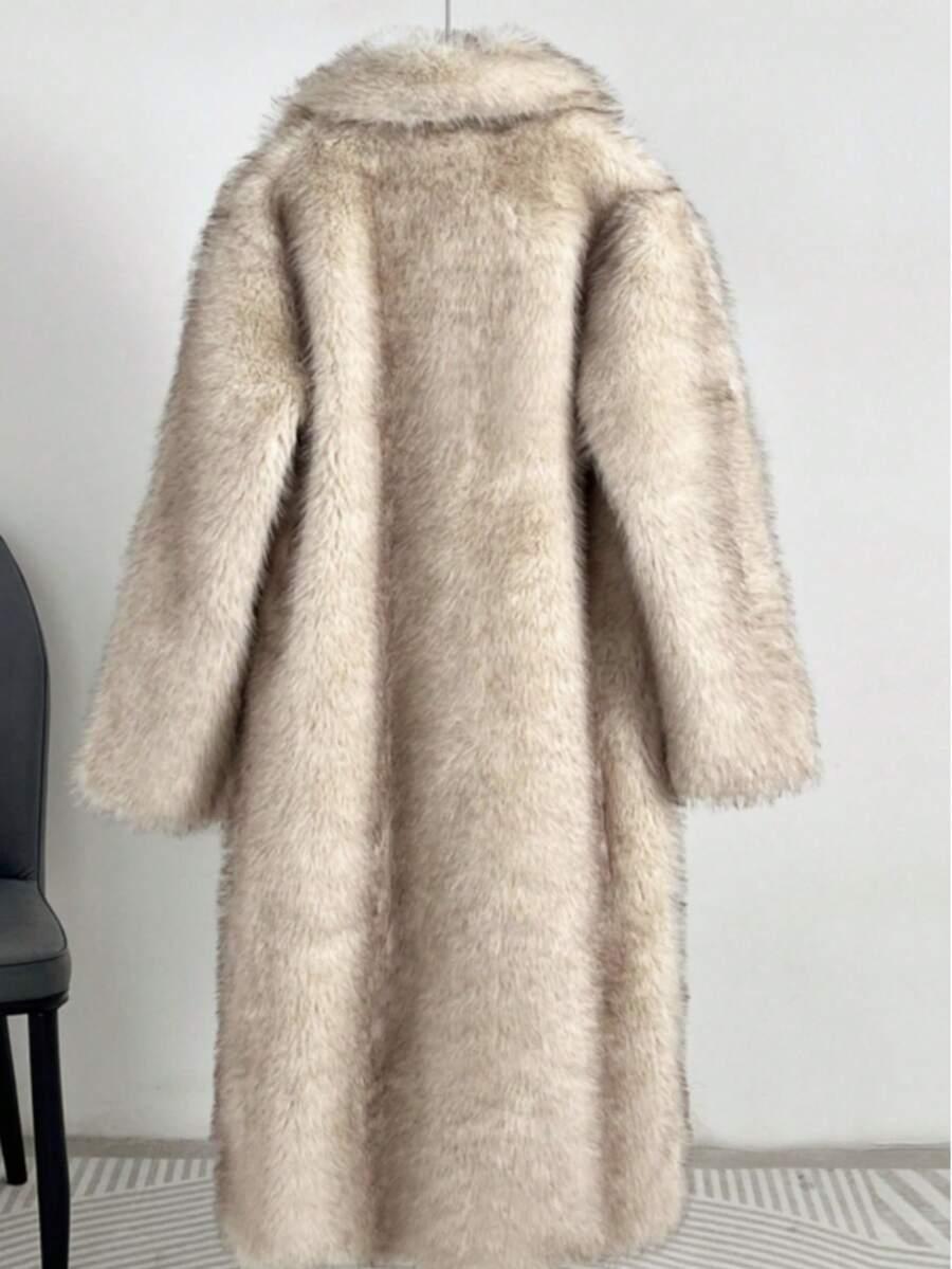 SHEIN SZARE SZTUCZNE FUTRO W01__L