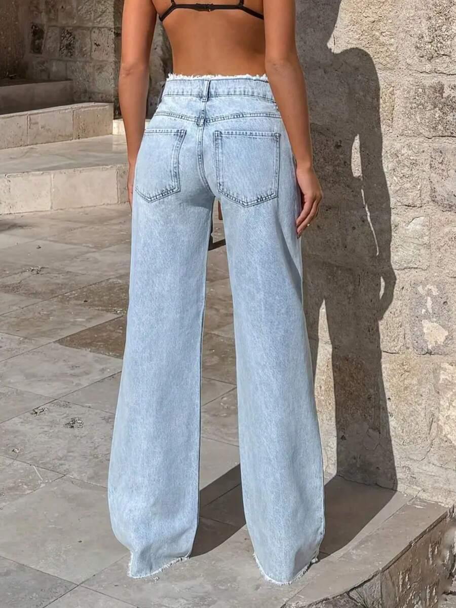SHEIN NIEBIESKIE JEANSY PROSTE S06__XS