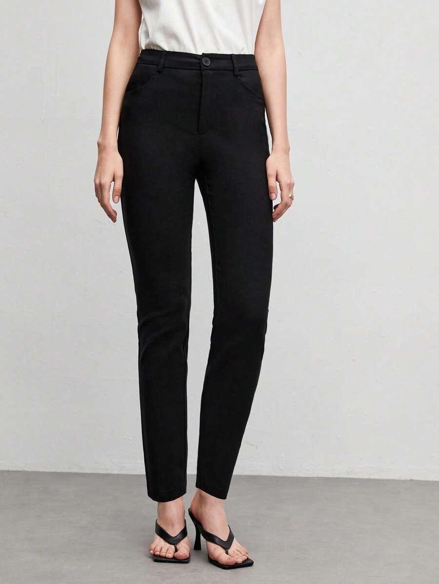 SHEIN CZARNE SPODNIE PROSTA NOGAWKA S06__XL