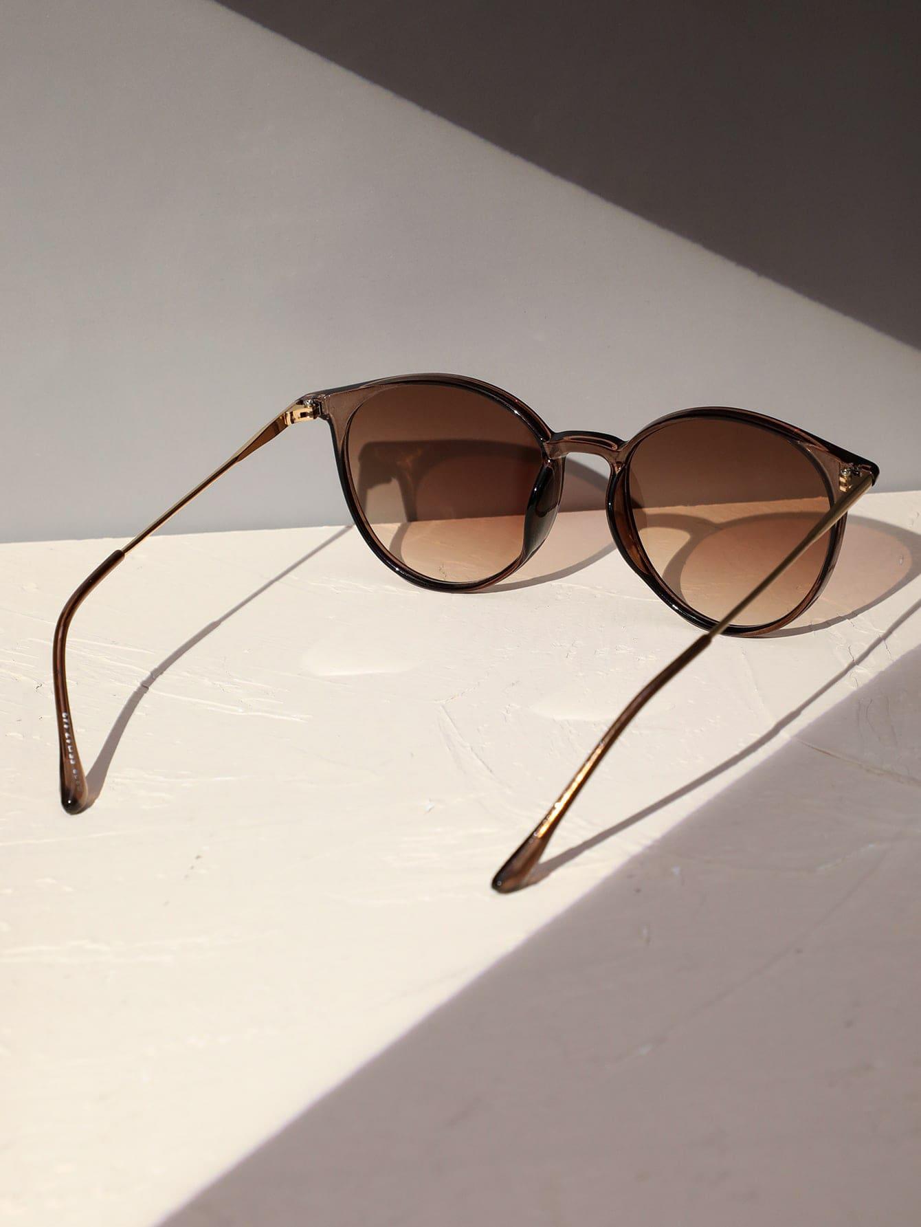 SHEIN BRĄZOWE OKULARY PRZECIWSŁONECZNE S07
