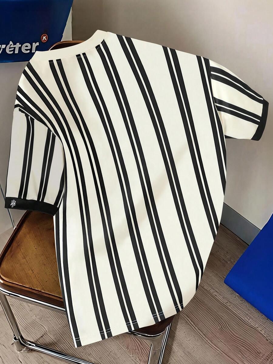 SHEIN T-SHIRT WZÓR PASKI S06__160/166