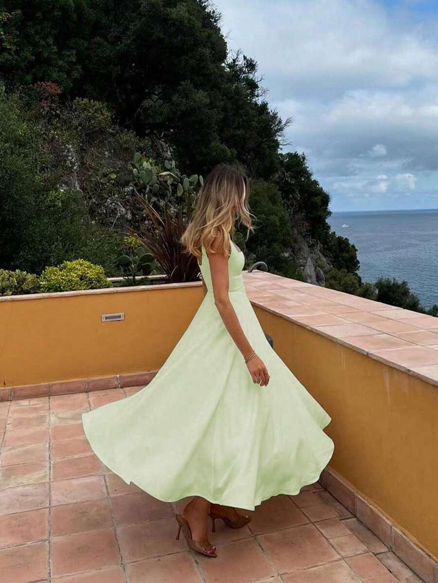 SHEIN ZIELONA MAXI SUKIENKA PK01__S