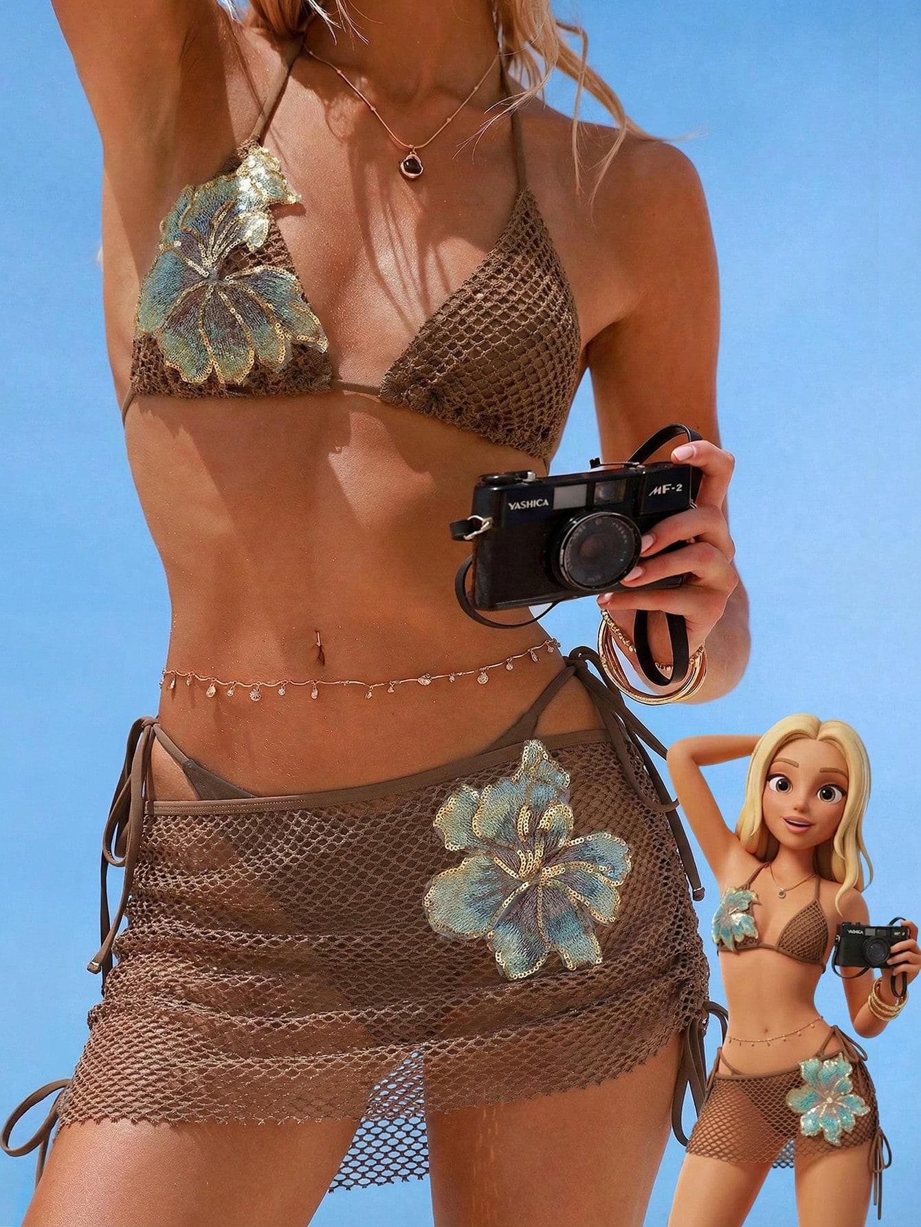SHEIN KOMPLET STRÓJ KĄPIELOWY S09__L