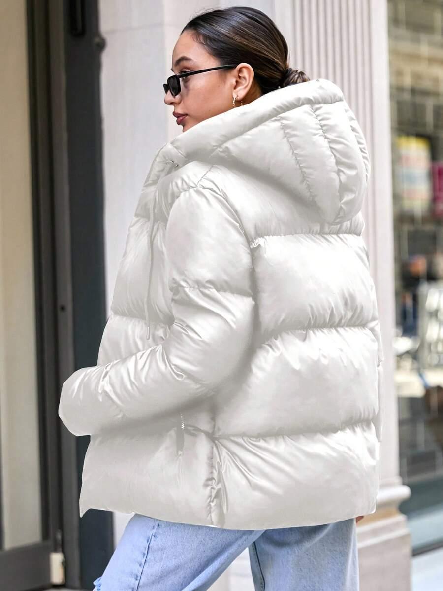 SHEIN BIAŁA PIKOWANA KURTKA W01__L