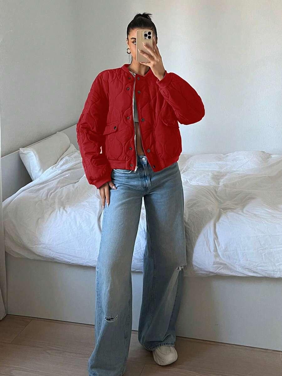 SHEIN RÓŻOWA PIKOWANA KURTKA W01__M