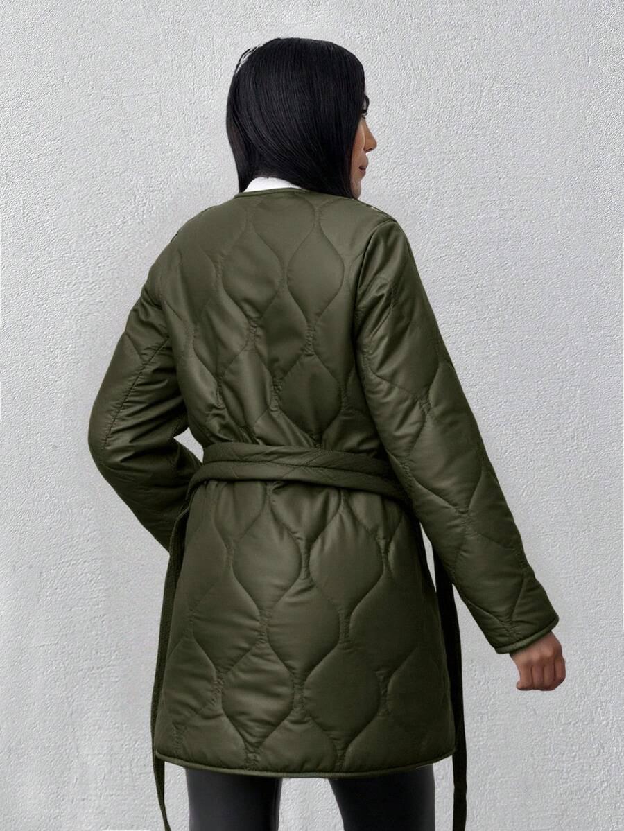 EURMUSE ZIELONA PIKOWANA KURTKA W01__L