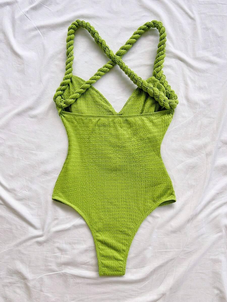 SHEIN ZIELONE BODY NA RAMIĄCZKACH S06__XS