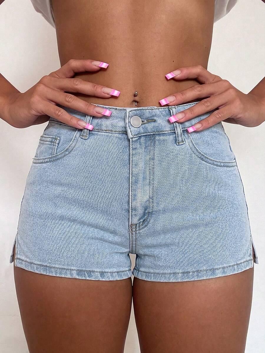 SHEIN NIEBIESKIE KRÓTKIE SPODENKI JEANS S06__S