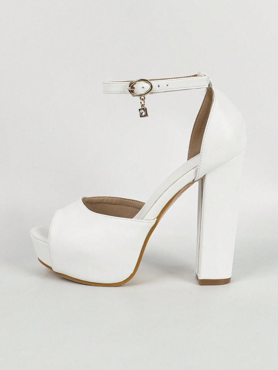 SHEIN BIAŁE SANDAŁY NA OBCASIE S06__35,5