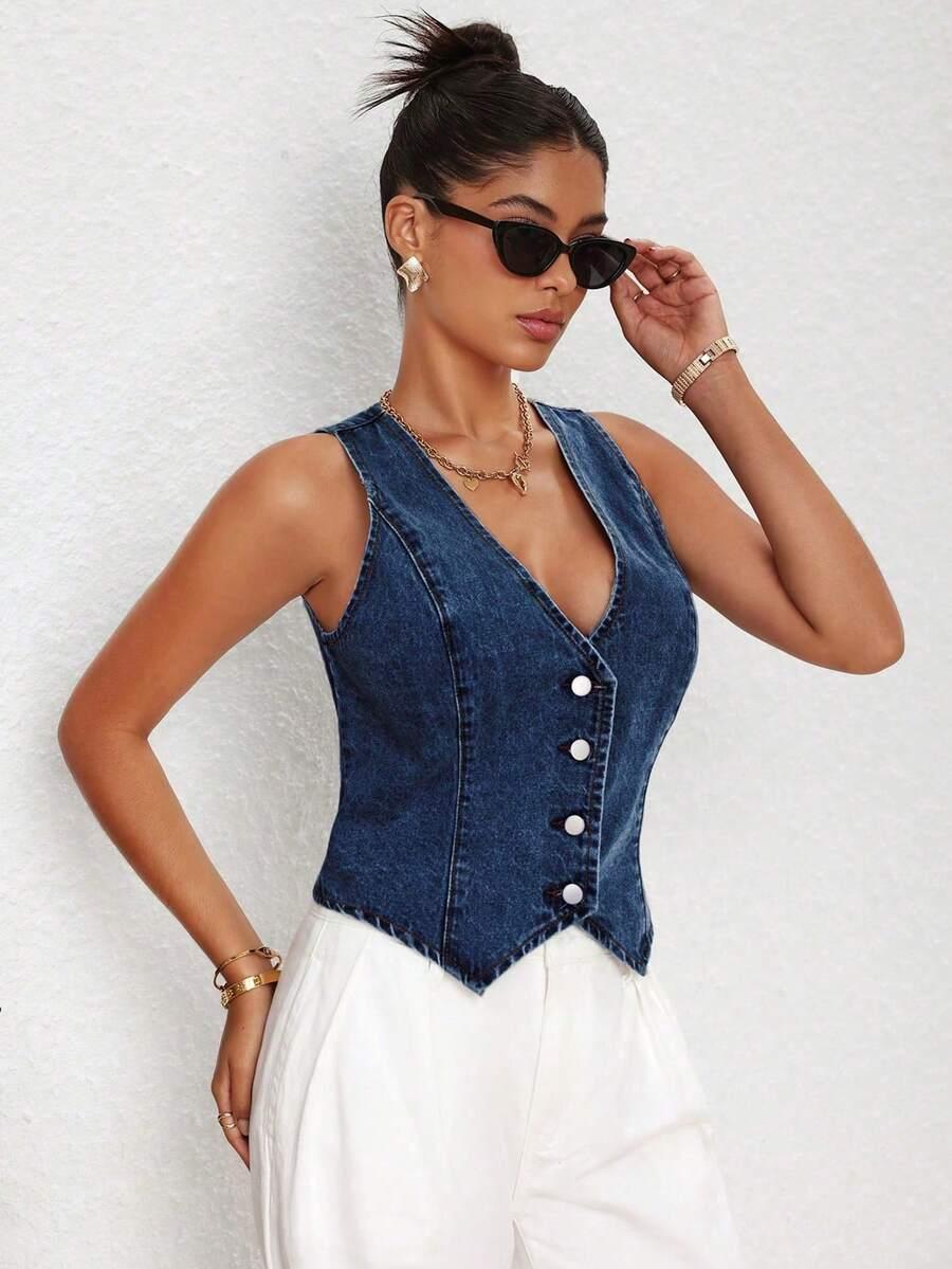 SELENZA NIEBIESKA KAMIZELKA JEANS S06__M