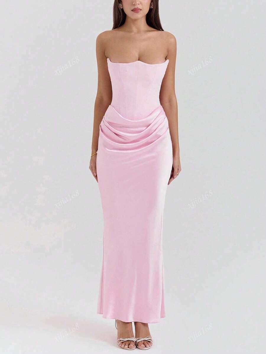 SHEIN RÓŻOWA MAXI SUKIENKA S06__M