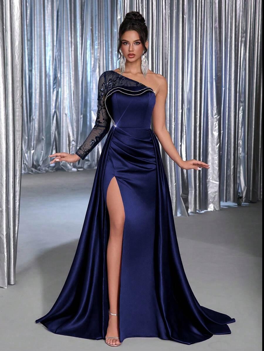 GLAMRAE ZDOBIONA MAXI SUKIENKA S06__M