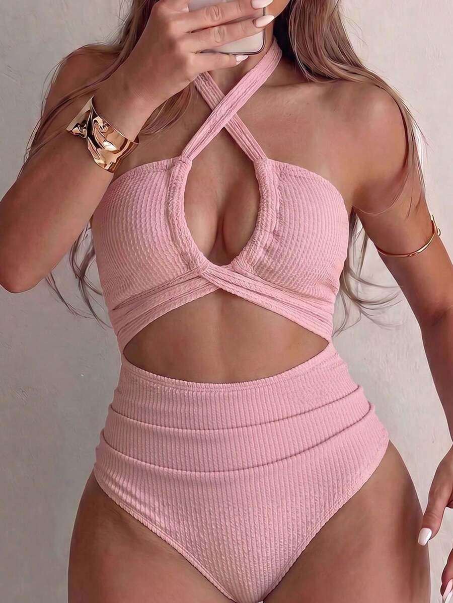 SHEIN JEDNOCZĘŚCIOWY STRÓJ KĄPIELOWY S09__L