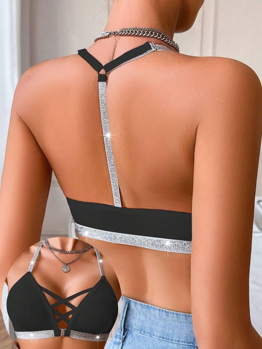 SHEIN MIĘKKI BIUSTONOSZ ZAPIĘCIE Z PRZODU S06__XXL