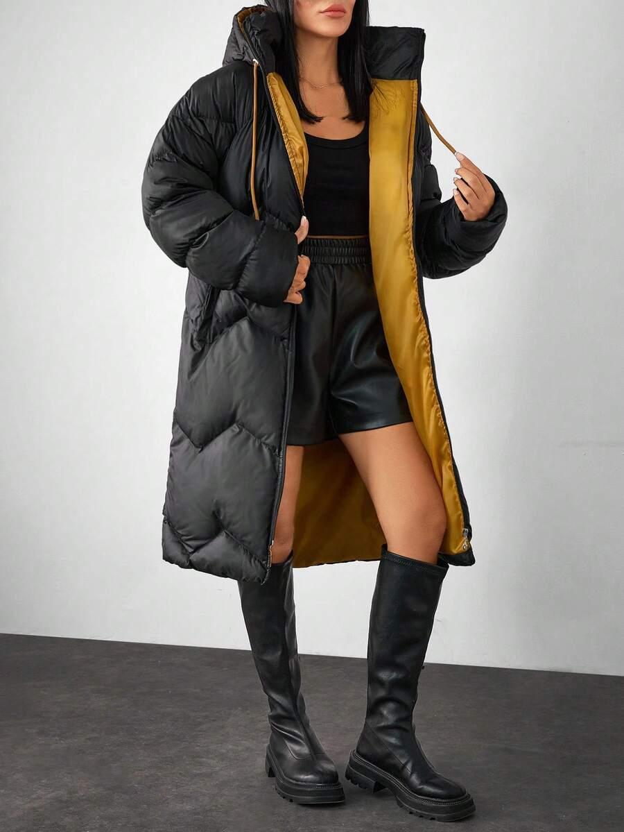 SHEIN CZARNA PIKOWANA KURTKA ZAMEK W01__XL