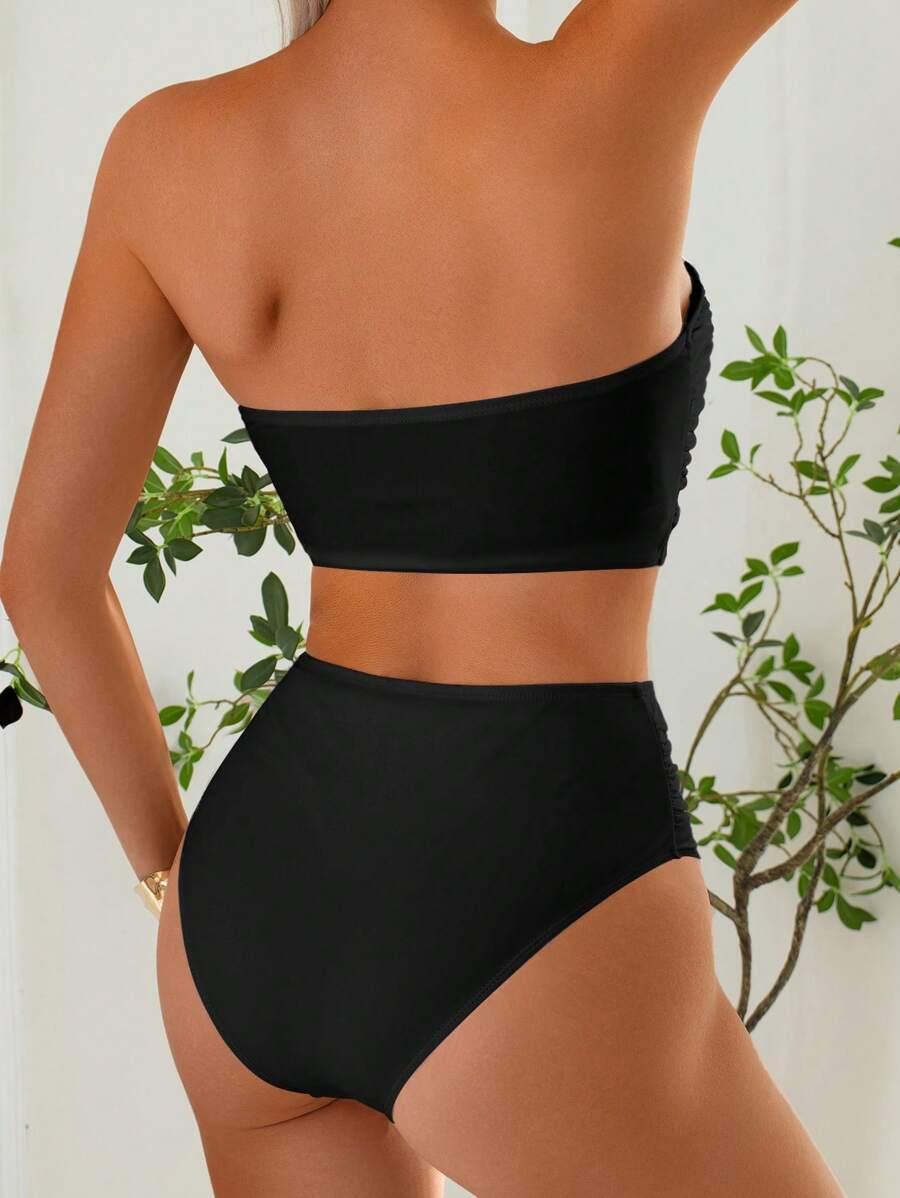 SHEIN CZARNY DWUCZĘŚCIOWY STRÓJ KĄPIELOWY S09__XL