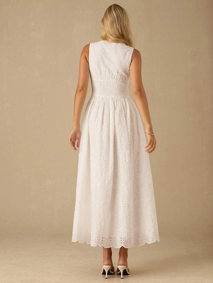 SHEIN BIAŁA SUKIENKA BEZ RĘKAWÓW S06__L