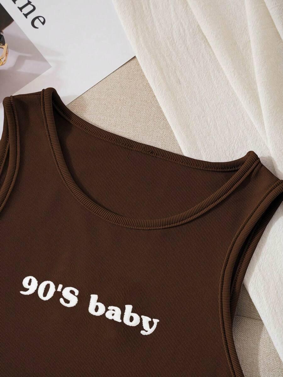 SHEIN BRĄZOWY TOP HAFT S06__M