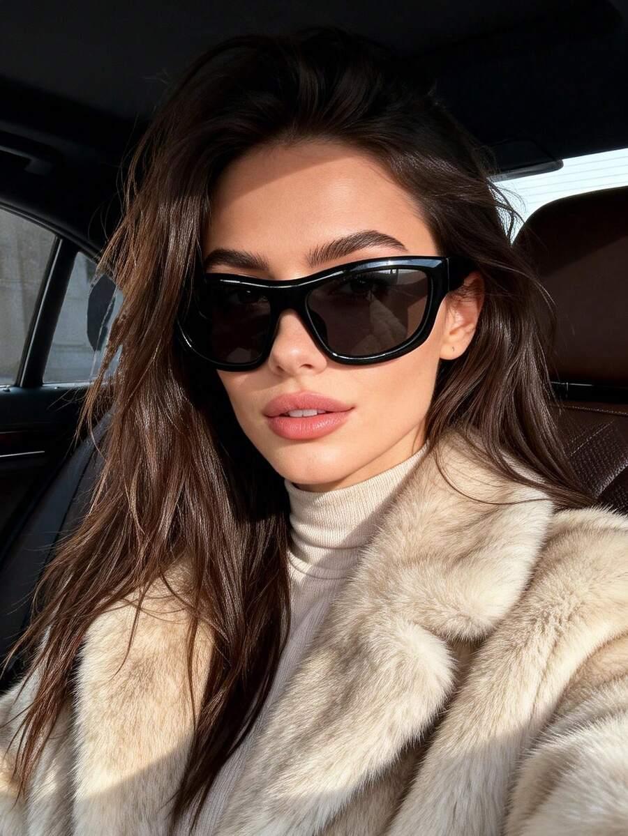 SHEIN CZARNE OKULARY PRZECIWSŁONECZNE S07