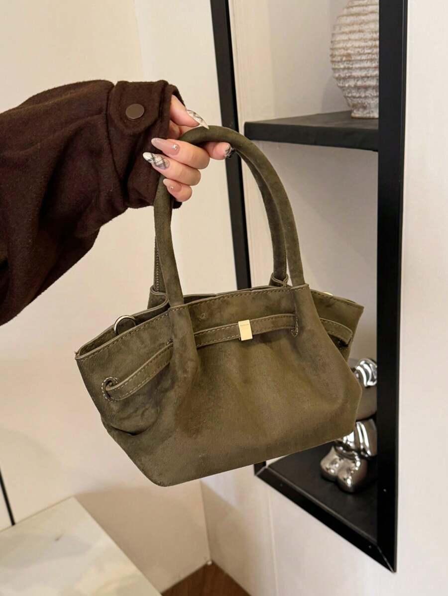 SHEIN ZIELONA TOREBKA IMITACJA ZAMSZU S07__20X15