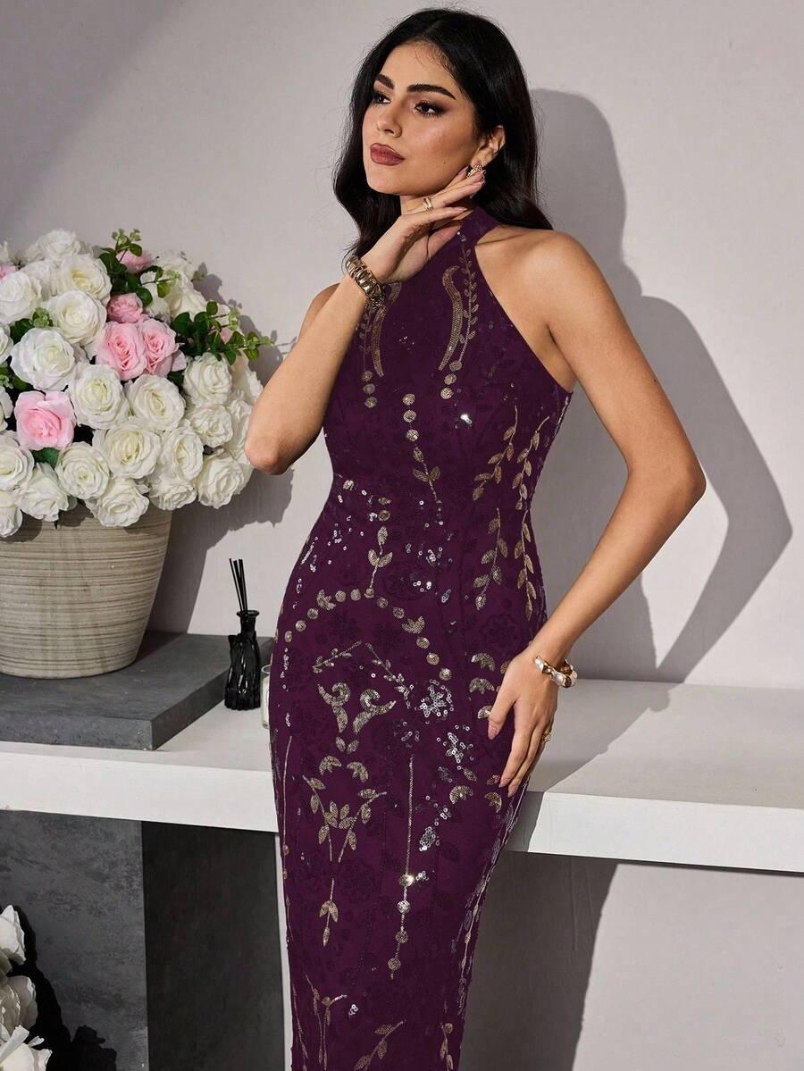 MODELYN BURGUNDOWA MAXI SUKIENKA ZDOBIENIE S06__S