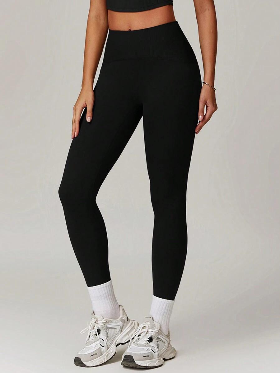 SHEIN SPORTOWE CZARNE LEGGINSY WYSOKI STAN
