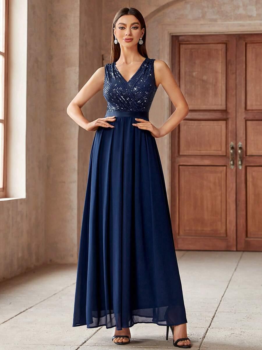 SHEIN GRANATOWA MAXI SUKIENKA S06__XXL
