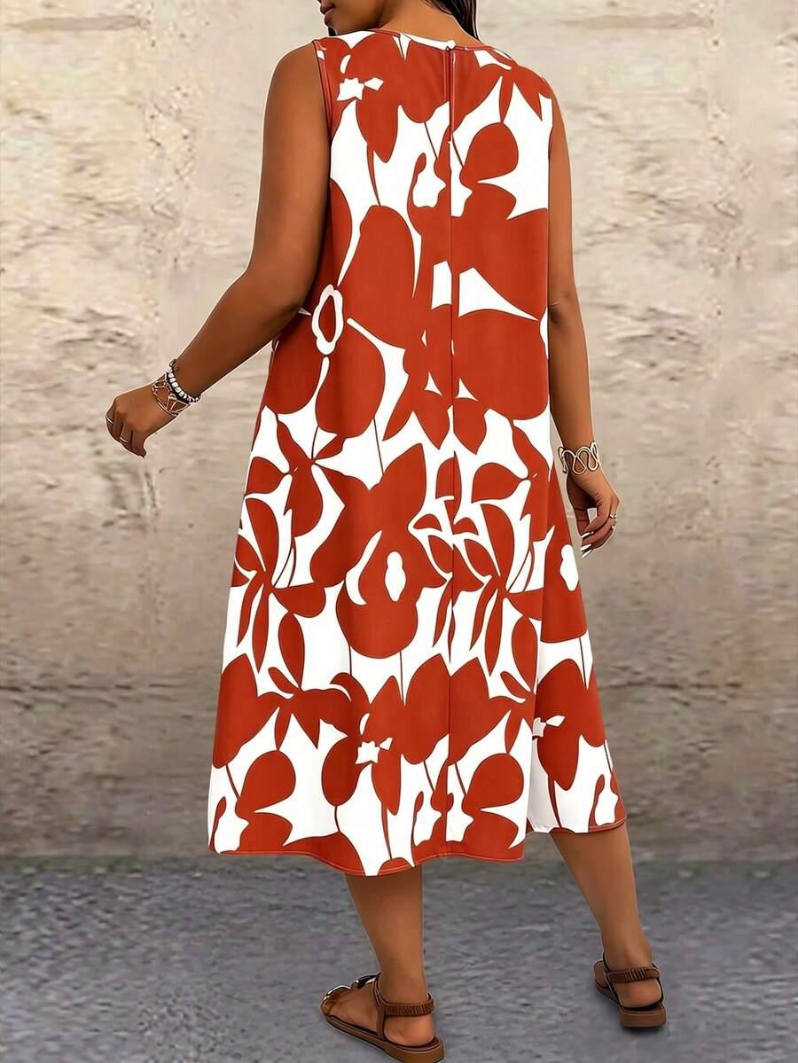 SHEIN MIDI SUKIENKA WZÓR KWIATY S06__48