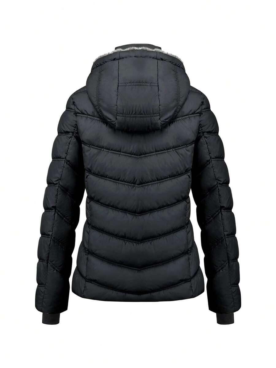 SHEIN CZARNA PIKOWANA KURTKA ZAMEK W01__S