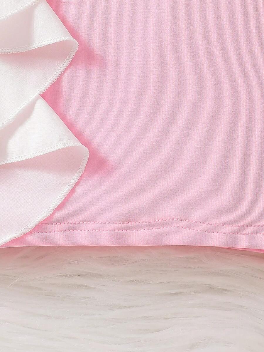 SHEIN RÓŻOWA SUKIENKA KOKARDA S06__116-122