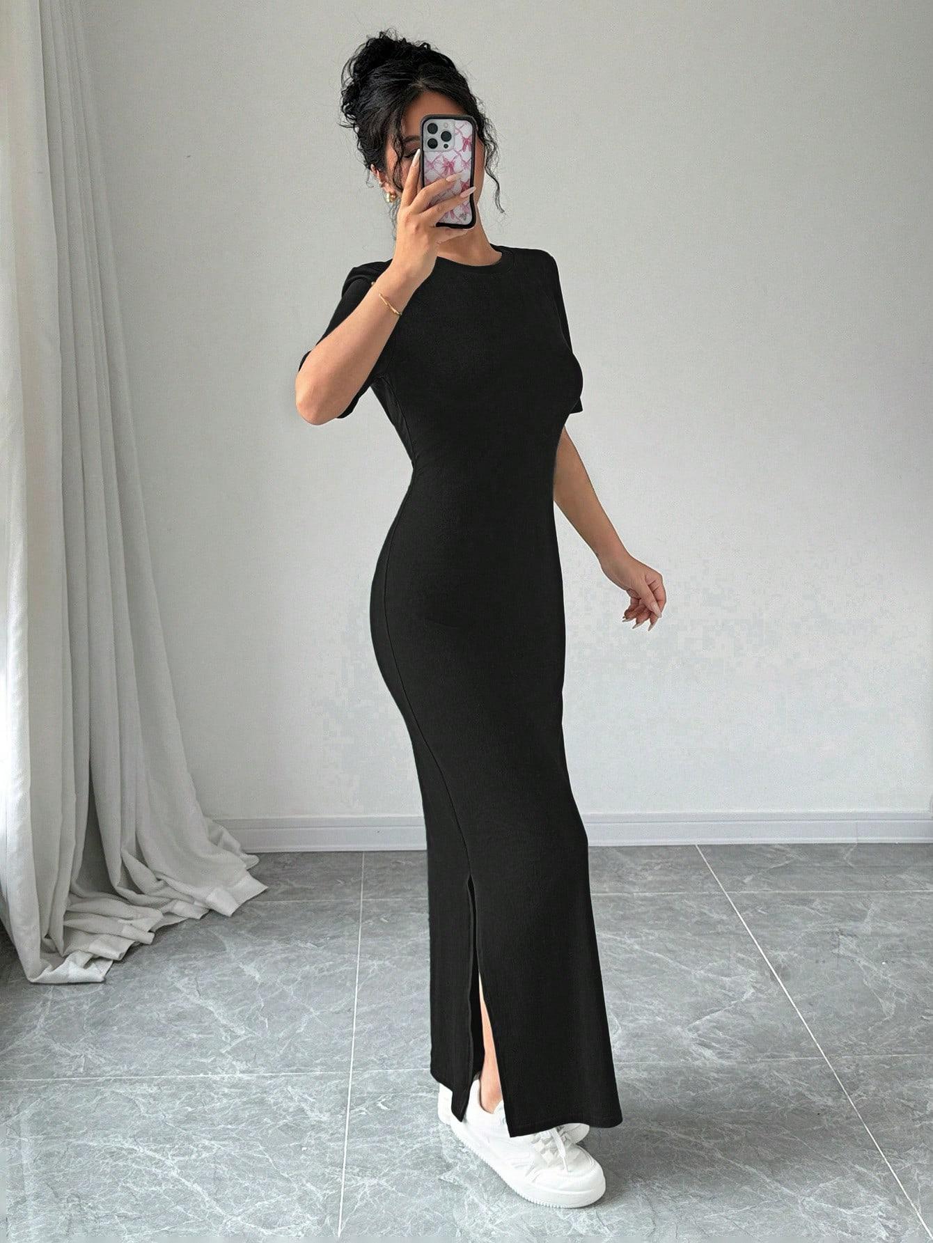 SELIANNE CZARNA MAXI SUKIENKA S06__L