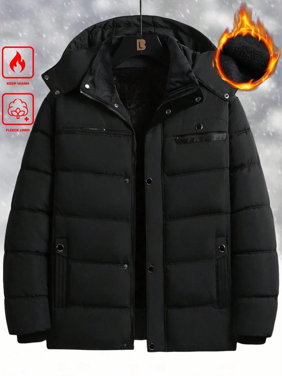 MANFINITY CZARNA PIKOWANA KURTKA ZAMEK W01__L