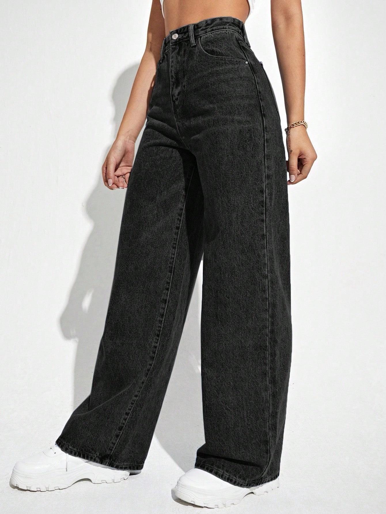 SHEIN CZARNE SPODNIE JEANS S06__L
