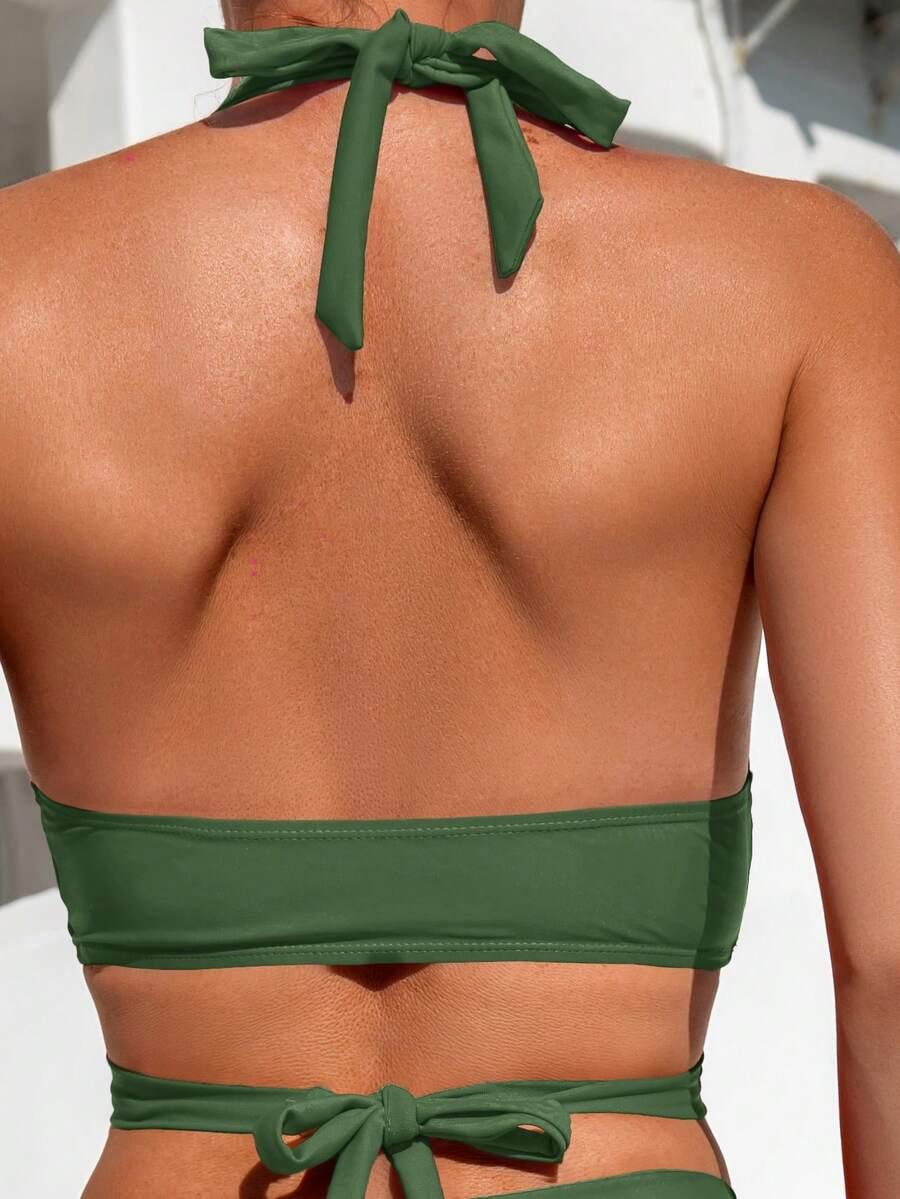 SHEIN ZIELONY DWUCZĘŚCIOWY STRÓJ KĄPIELOWY S09__M