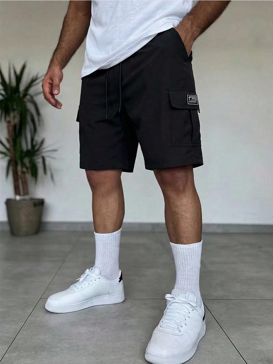 SHEIN CZARNE SPODENKI BOJÓWKI S06__XXL