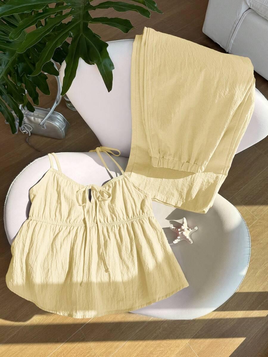COMFORTCANA ŻÓŁTY KOMPLET SPODNIE TOP S09__S