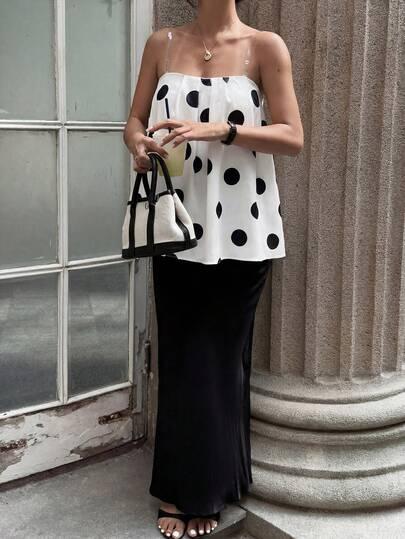 SHEIN BIAŁY TOP GROSZKI S06__XS
